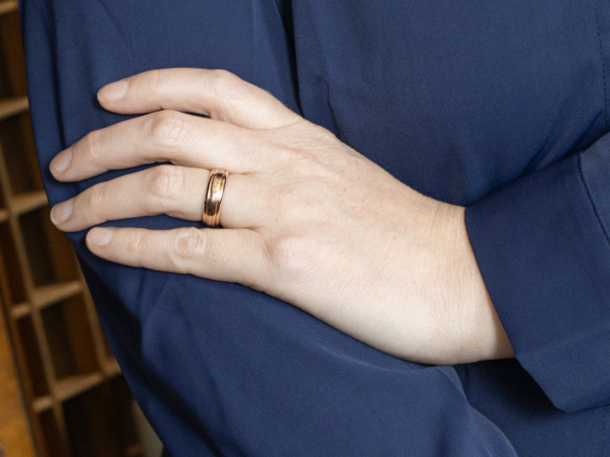 Rose Gold Mokume Gane Wedding Band