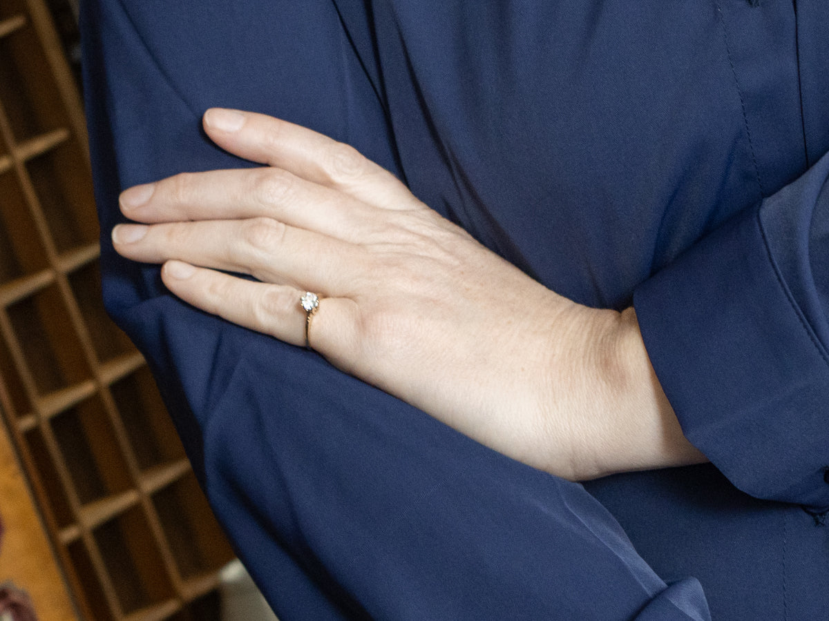 Diamond Solitaire Engagement Ring with Scrolling Shoulders