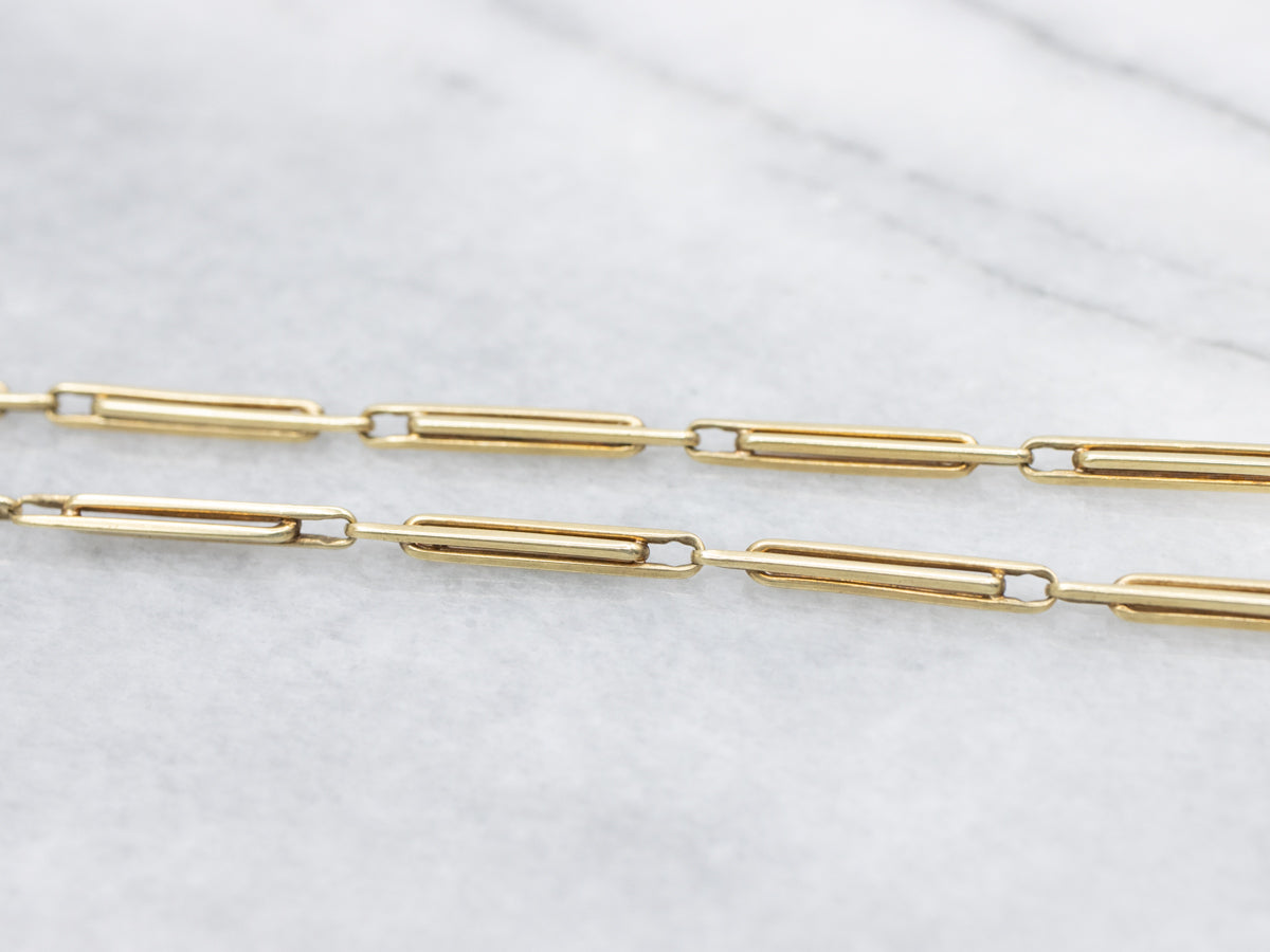 Vintage 1940s Green Gold Pocket Watch Chain