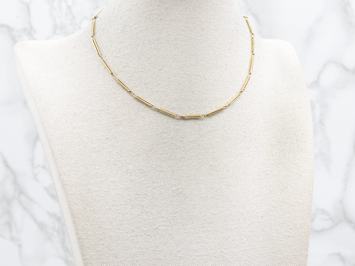 Vintage 1940s Green Gold Pocket Watch Chain