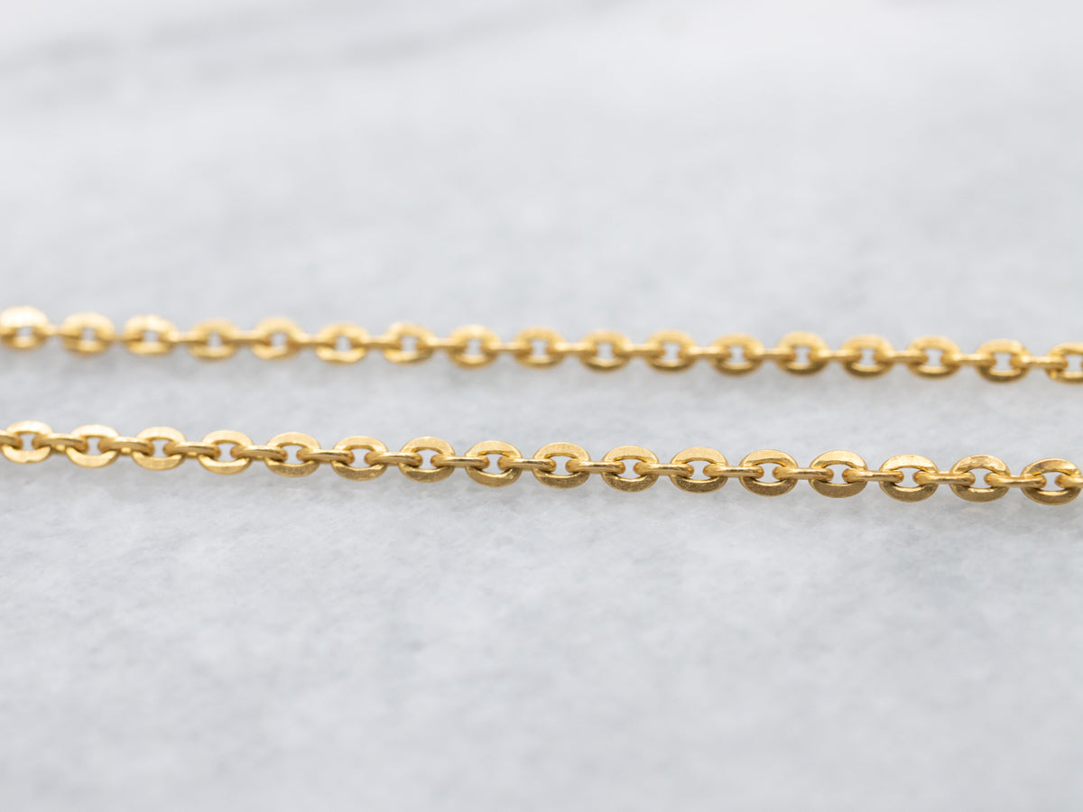 High 22-Karat Gold Cable Link Chain with Hook Clasp