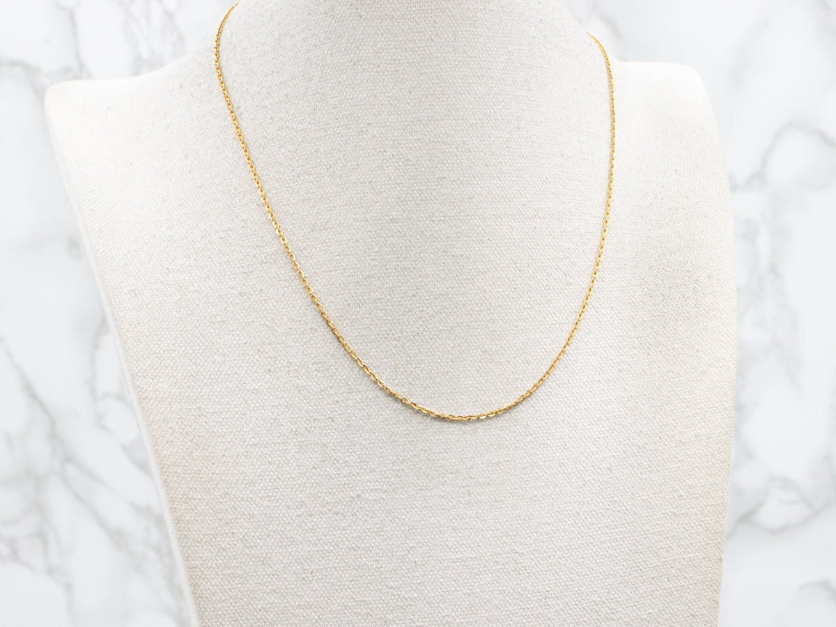 High 22-Karat Gold Cable Link Chain with Hook Clasp