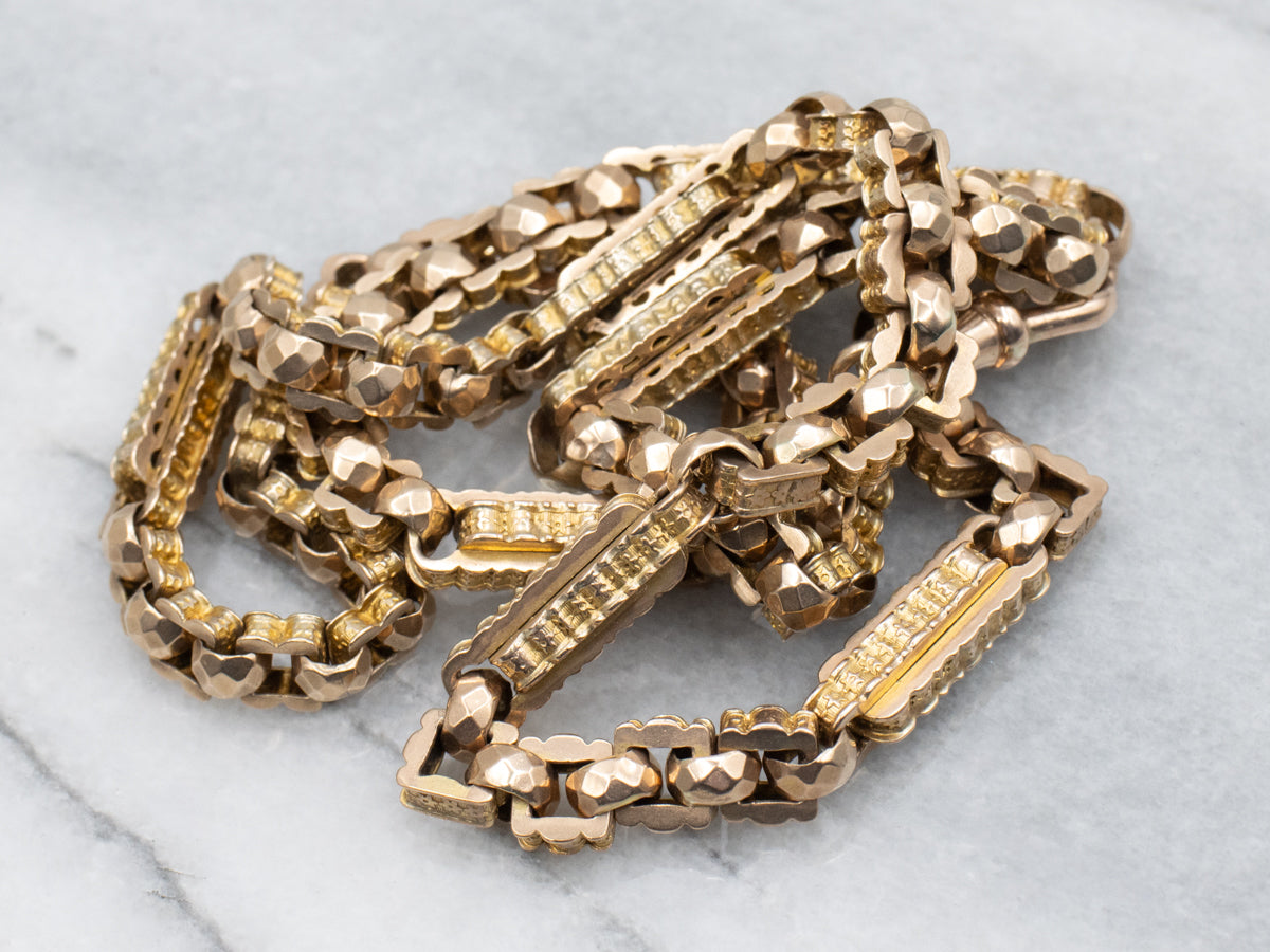 Victorian 9Ct Rose Gold Ornate Chain-Link Necklace