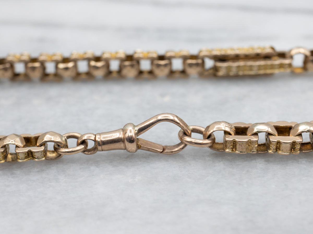 Victorian 9Ct Rose Gold Ornate Chain-Link Necklace