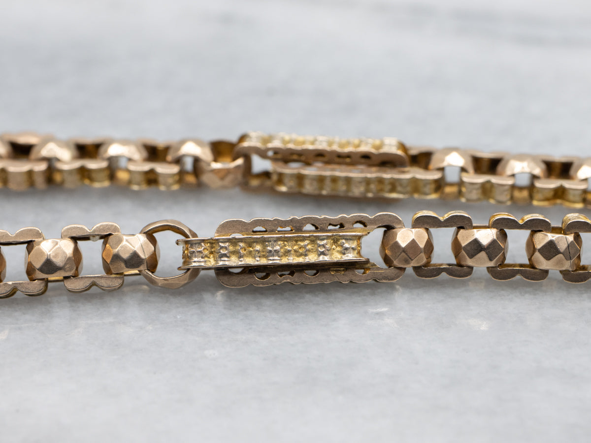 Victorian 9Ct Rose Gold Ornate Chain-Link Necklace