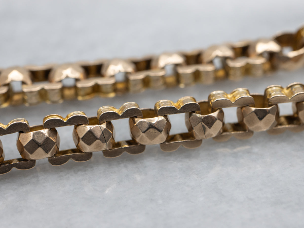 Victorian 9Ct Rose Gold Ornate Chain-Link Necklace