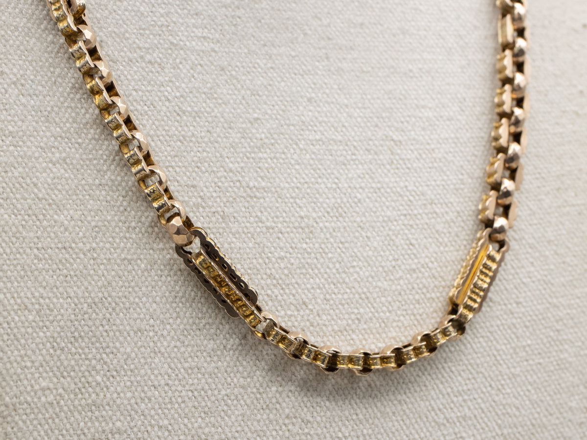 Victorian 9Ct Rose Gold Ornate Chain-Link Necklace