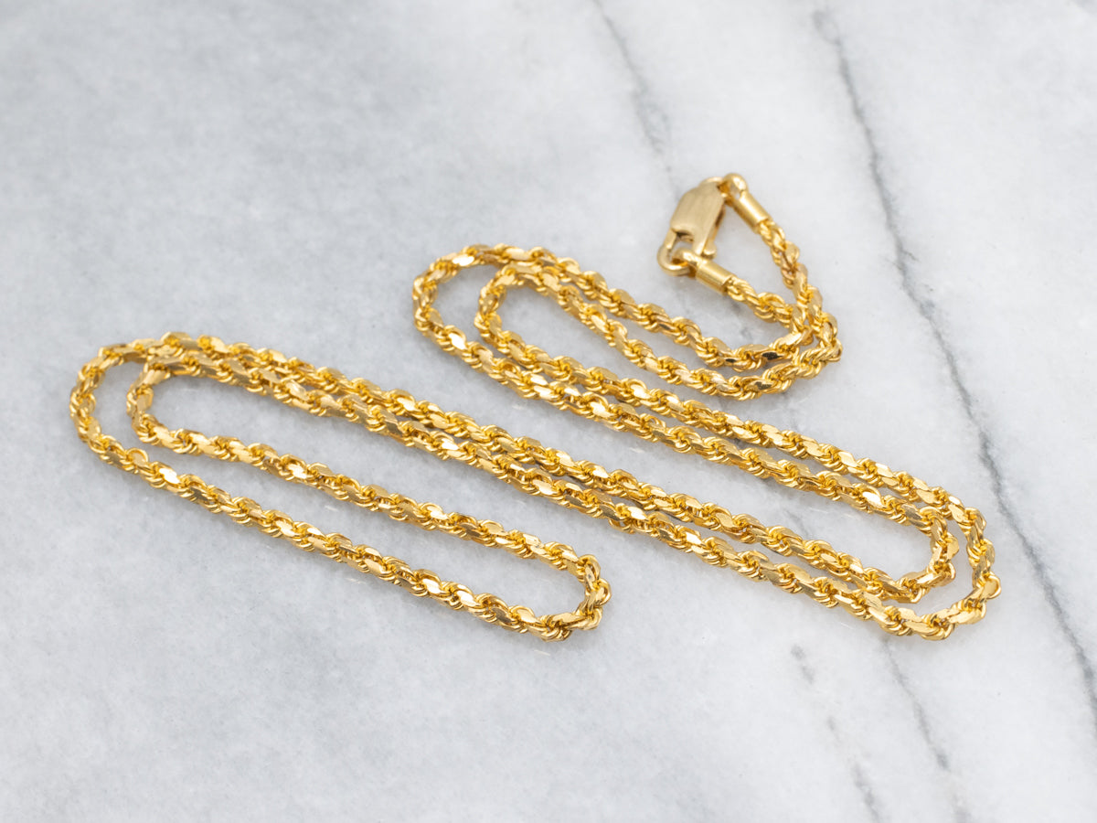Heavy 22-Karat Yellow Gold Twist Chain