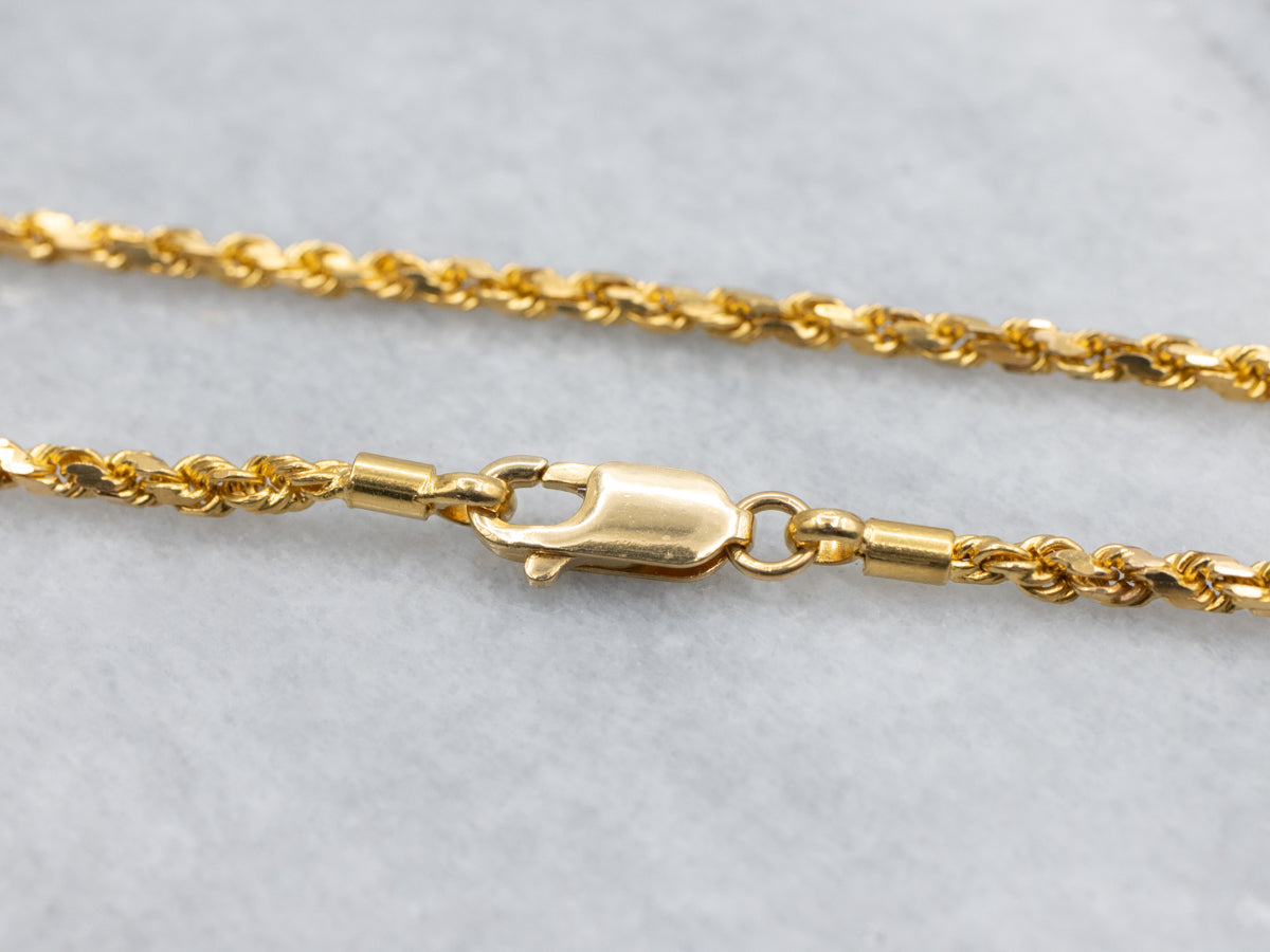 Heavy 22-Karat Yellow Gold Twist Chain