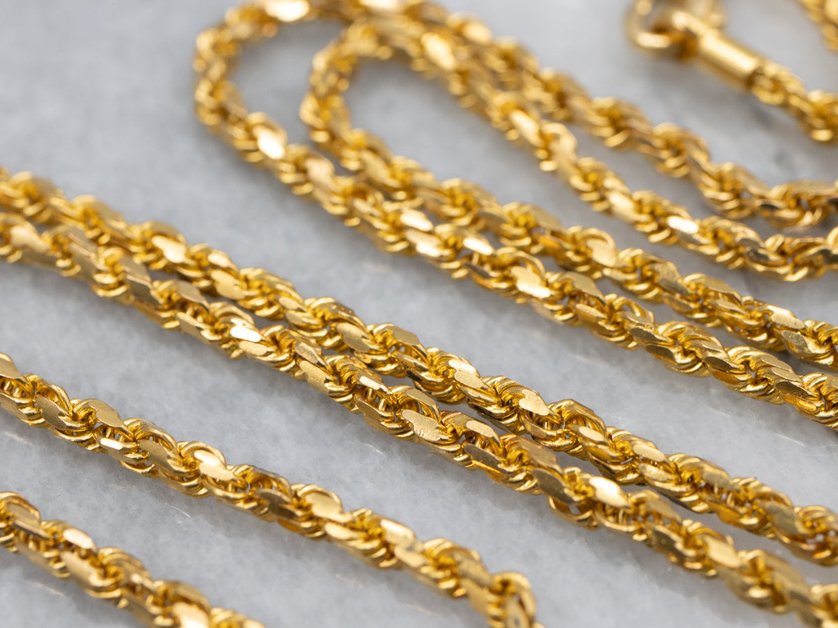 Heavy 22-Karat Yellow Gold Twist Chain
