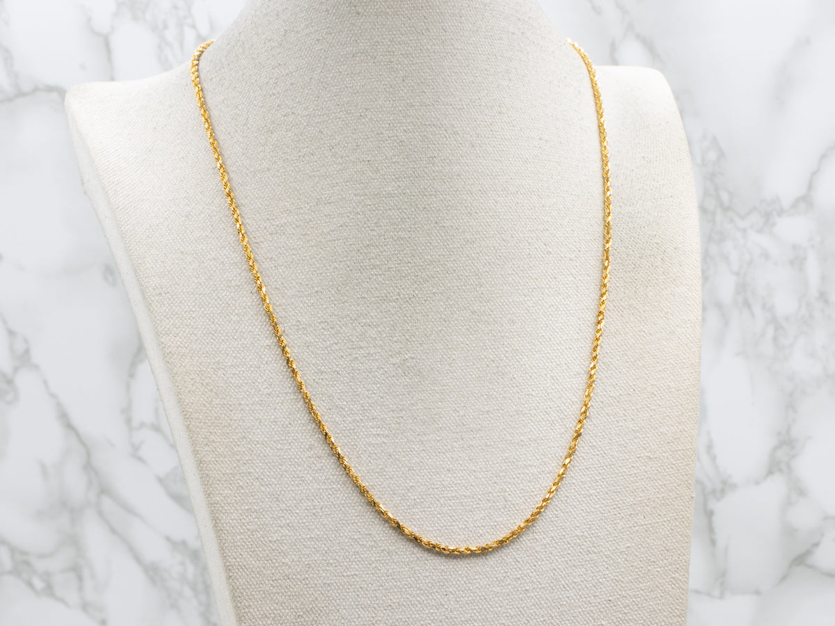 Heavy 22-Karat Yellow Gold Twist Chain