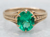 Victorian Gold Emerald Solitaire Ring