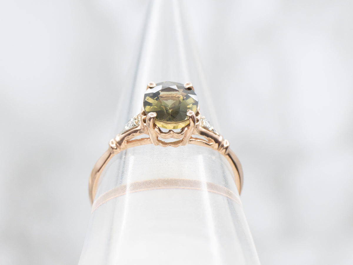 The Madeline Rose Gold Kornerupine and Diamond Ring by Elizabeth Henry