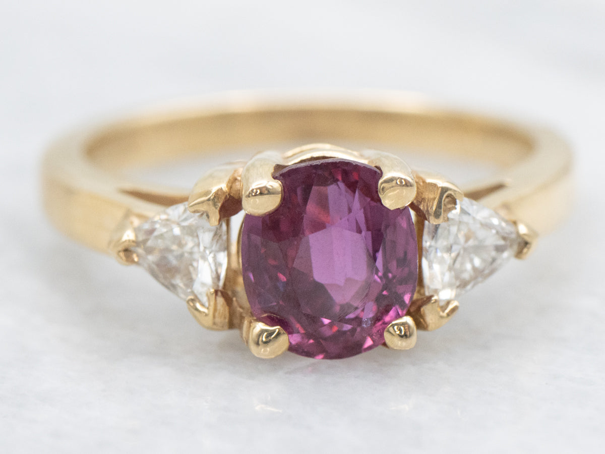 Ruby and Trillion Diamond Accent Engagement Ring