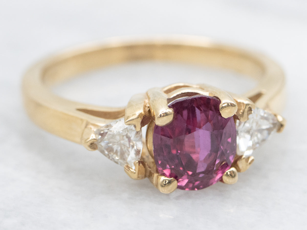 Ruby and Trillion Diamond Accent Engagement Ring