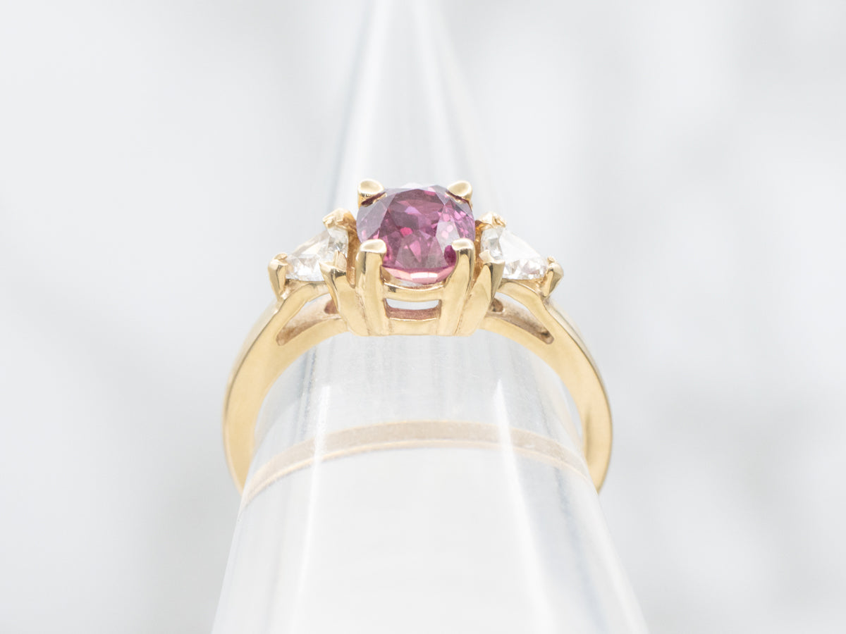 Ruby and Trillion Diamond Accent Engagement Ring