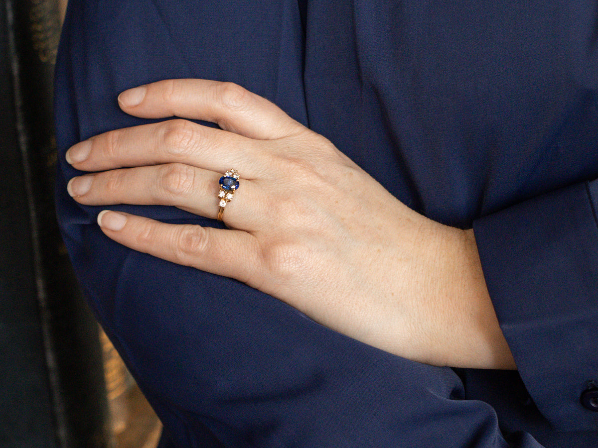 Classic Sapphire and Diamond Ring in Yellow Gold