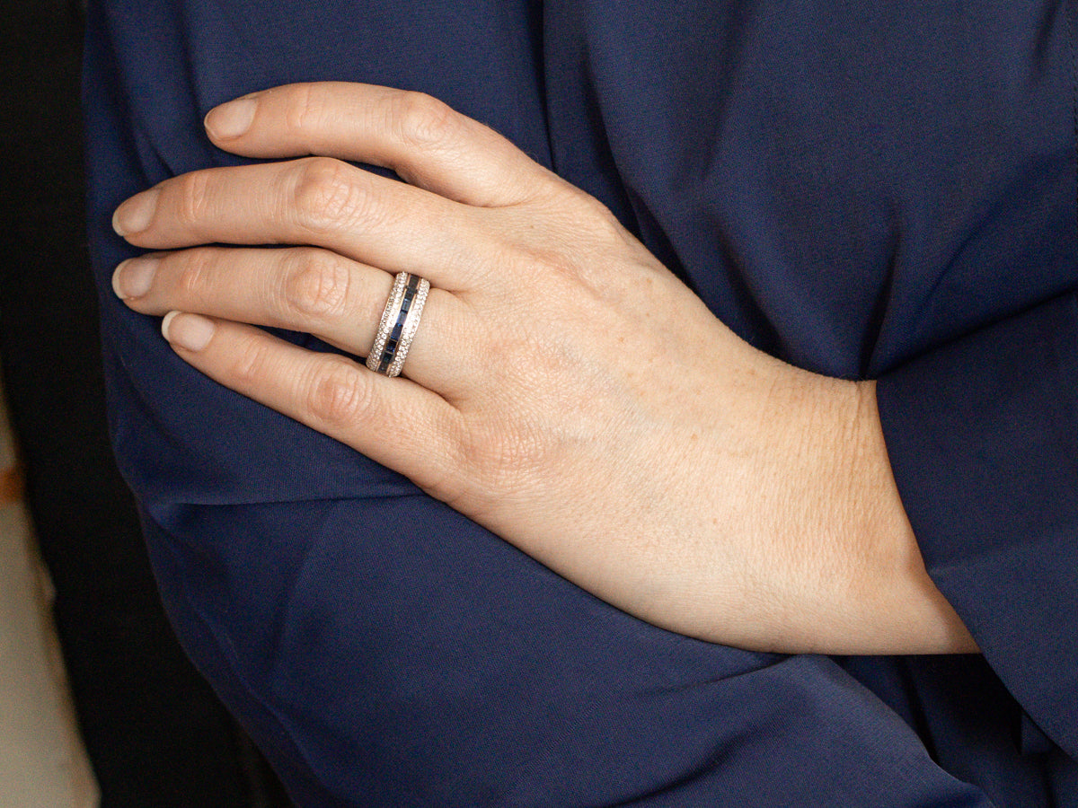 Stunning Sapphire and Diamond Statement Band