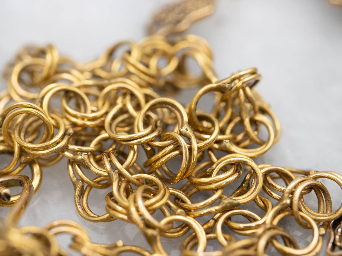 Vintage Floral Gold Filigree Festoon Necklace