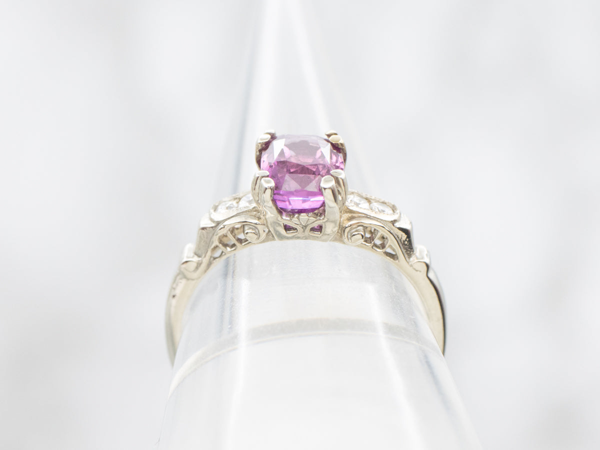 Pink Sapphire and Diamond Hathaway Ring by Elizabeth Henry