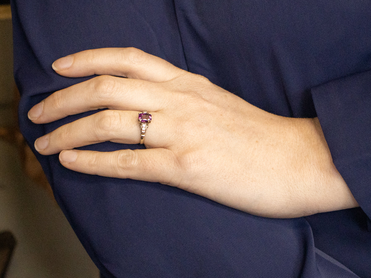 Pink Sapphire and Diamond Hathaway Ring by Elizabeth Henry