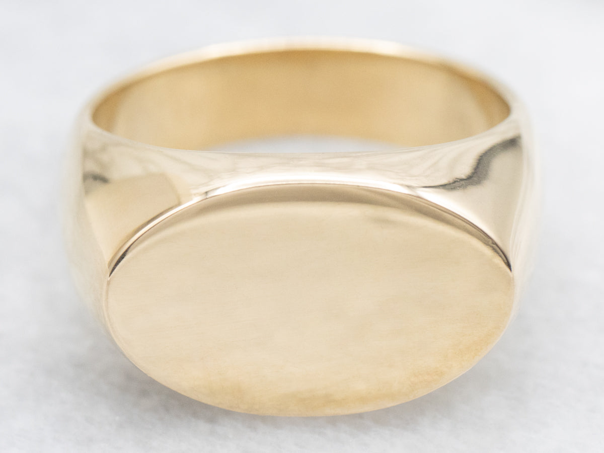 Bold Yellow Gold Unisex Signet Ring