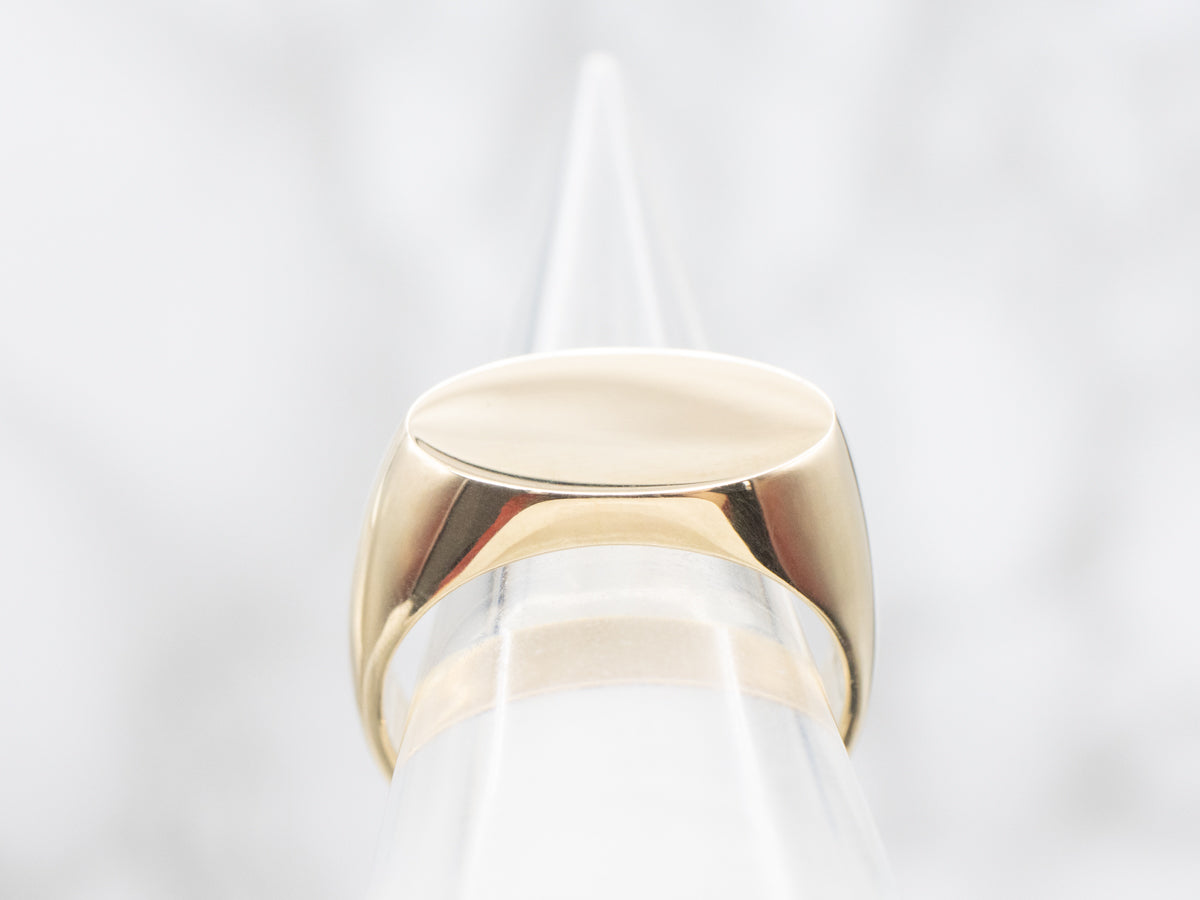 Bold Yellow Gold Unisex Signet Ring