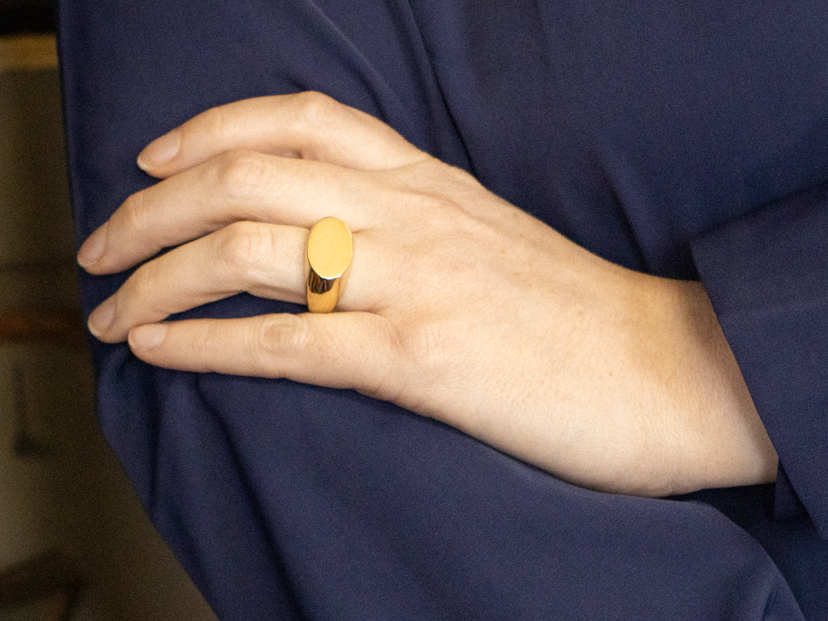 Bold Yellow Gold Unisex Signet Ring