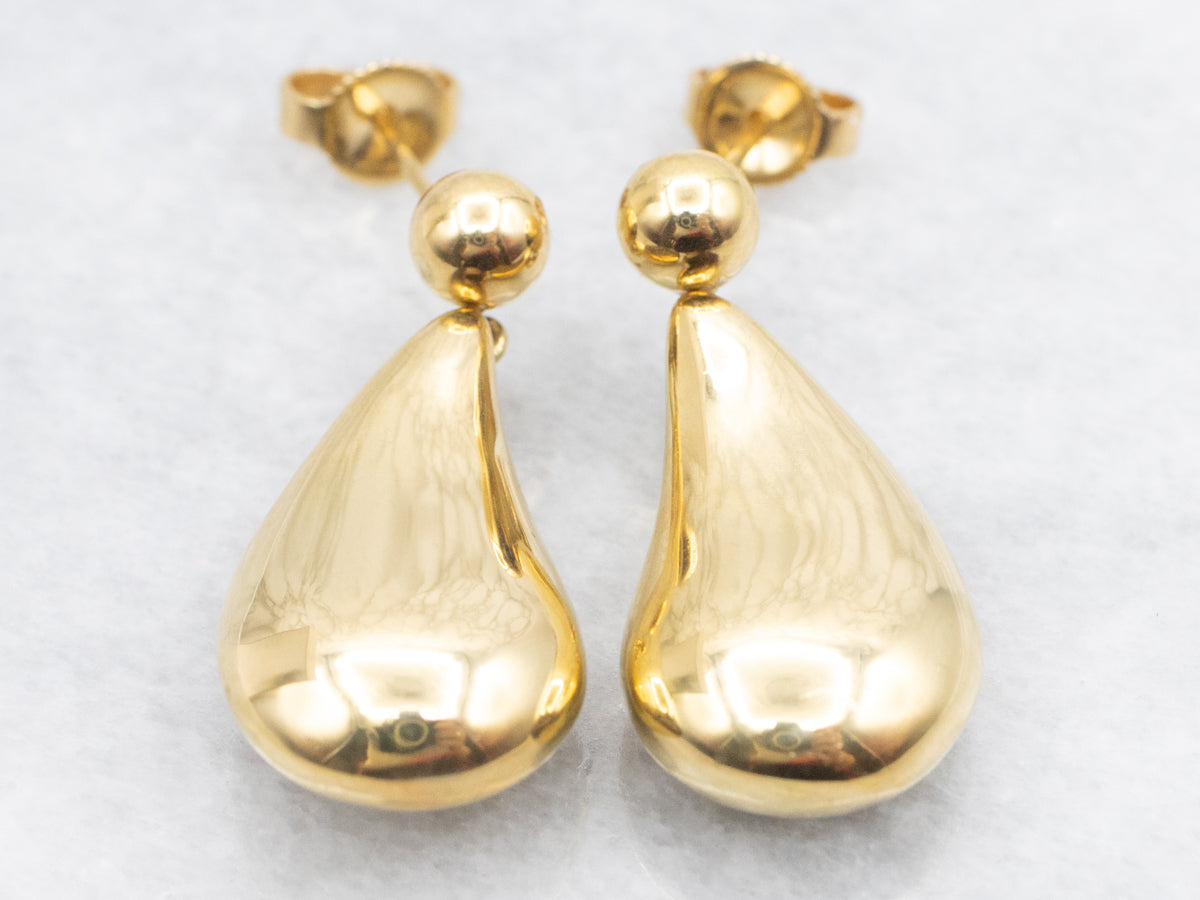 Elsa Peretti 18-Karat Gold Tiffany and Company Teardrop Earrings