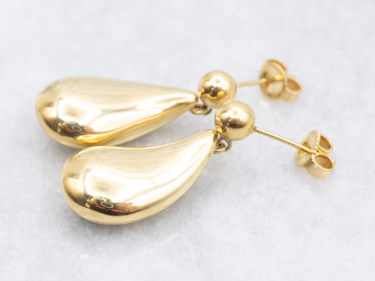 Elsa Peretti 18-Karat Gold Tiffany and Company Teardrop Earrings Elsa Peretti 18-Karat Gold Tiffany and Company Teardrop Earrings