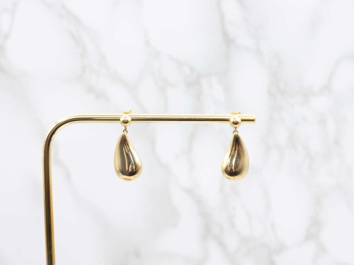 Elsa Peretti 18-Karat Gold Tiffany and Company Teardrop Earrings