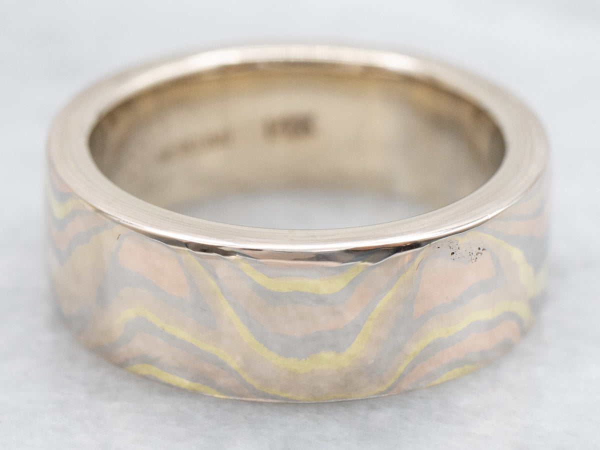 Unisex Mokume-Gane Wedding Band