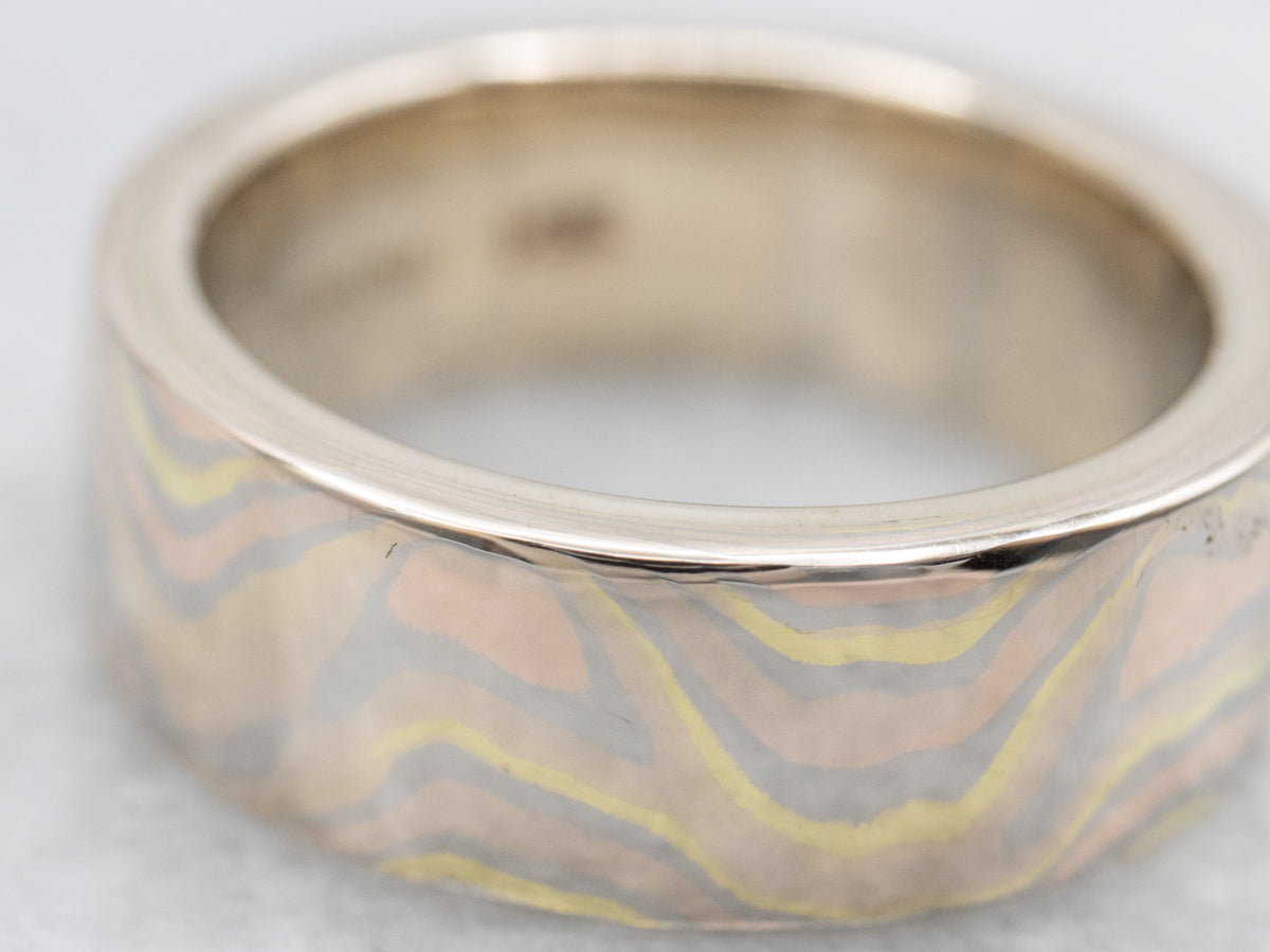 Unisex Mokume-Gane Wedding Band