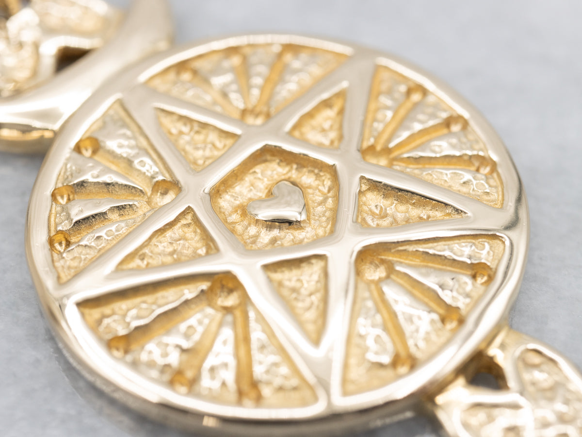 Gold Heart and Pentagram Talisman Pendant