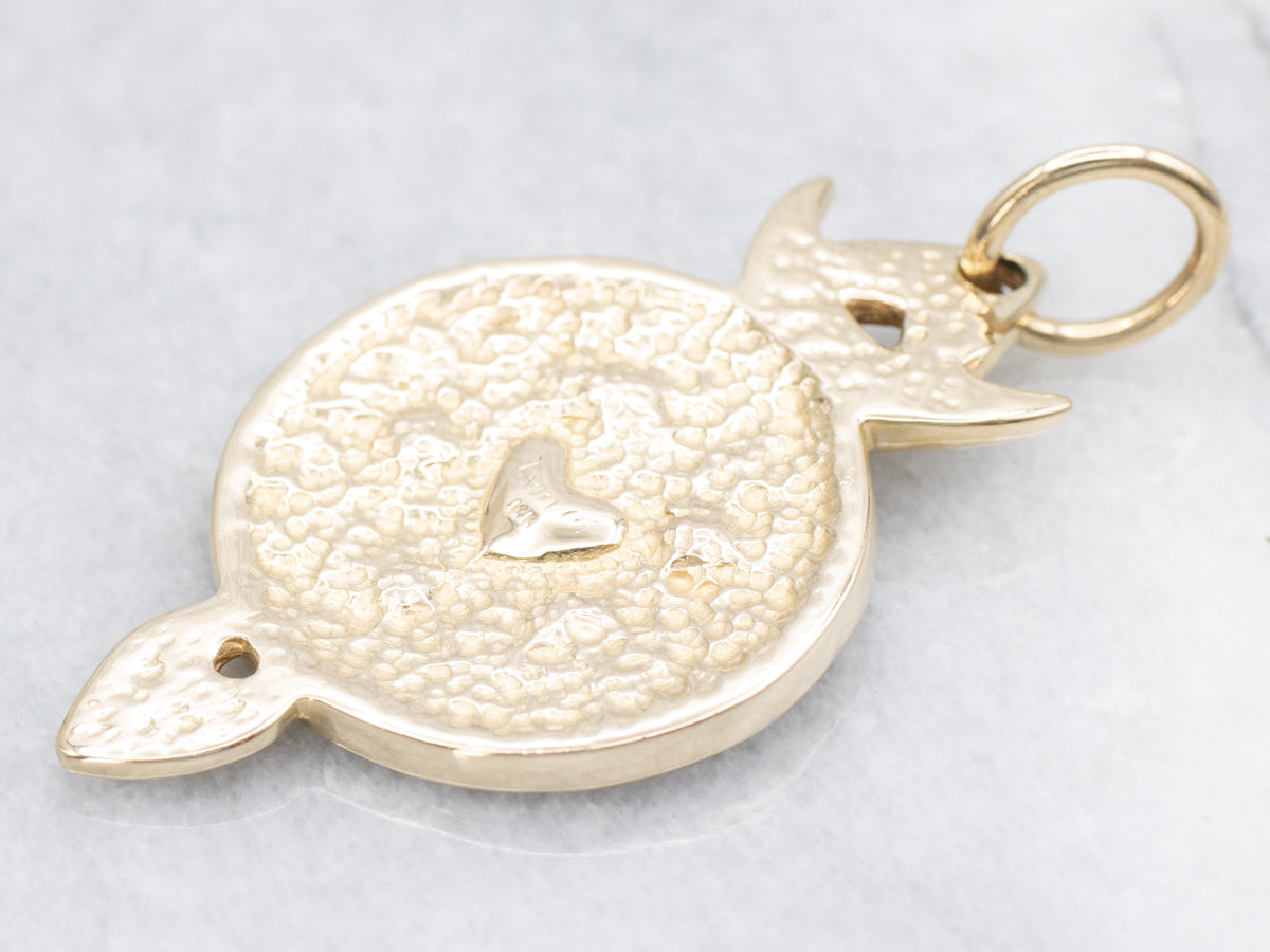 Gold Heart and Pentagram Talisman Pendant