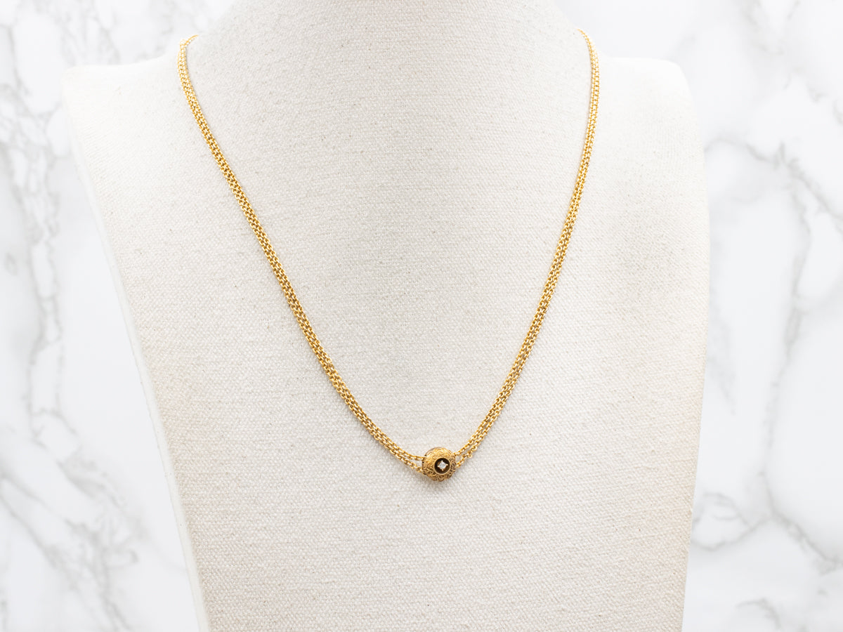 Victorian Diamond Slide Lariat Necklace