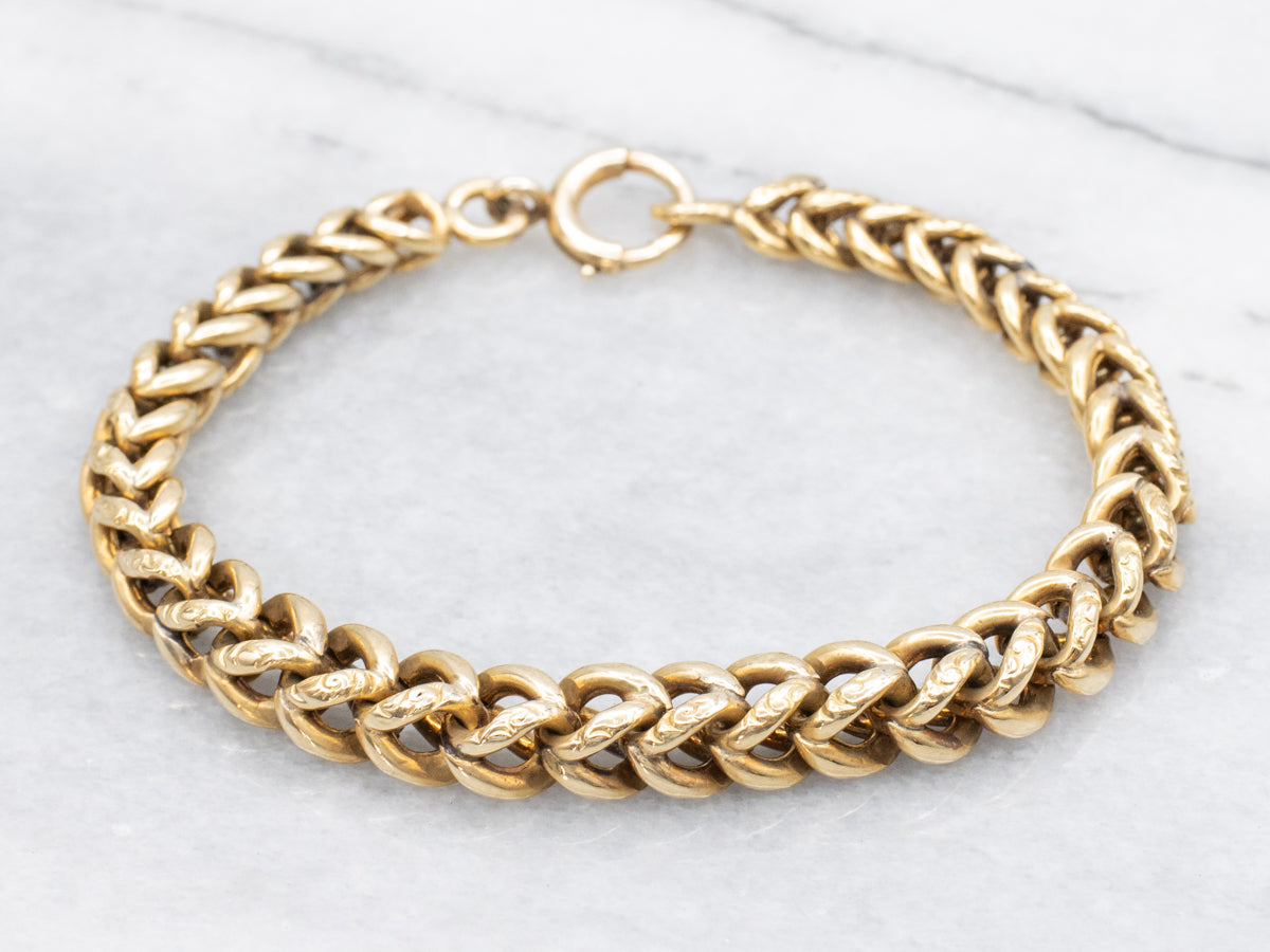 Vintage Gold Foxtail Link Bracelet