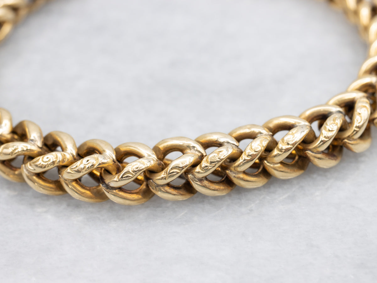 Vintage Gold Foxtail Link Bracelet