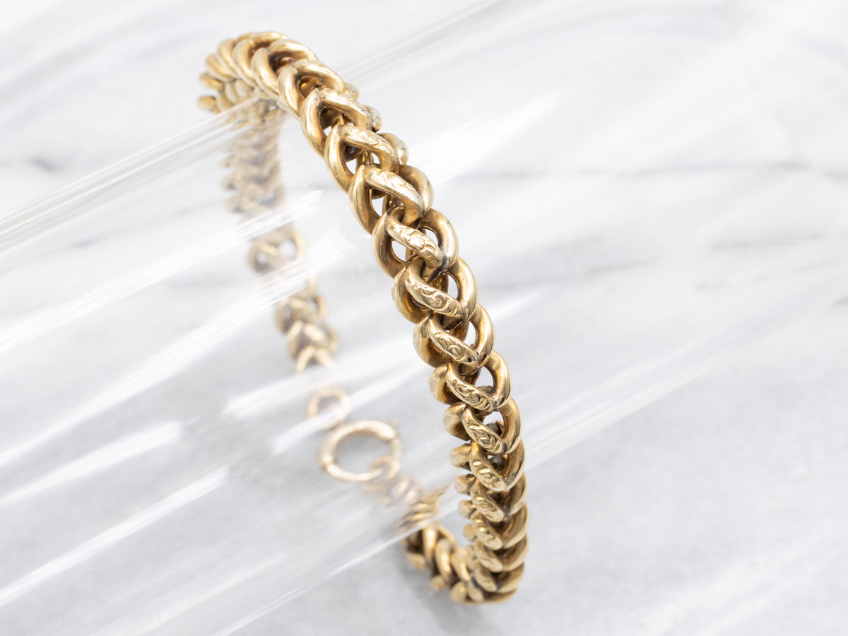 Vintage Gold Foxtail Link Bracelet