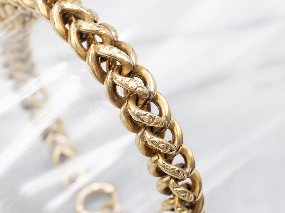 Vintage Gold Foxtail Link Bracelet