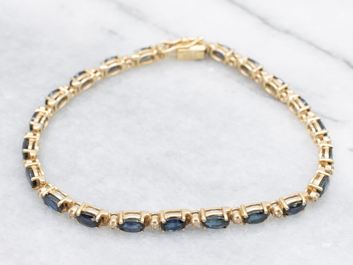 Classic Sapphire and Diamond Tennis Bracelet