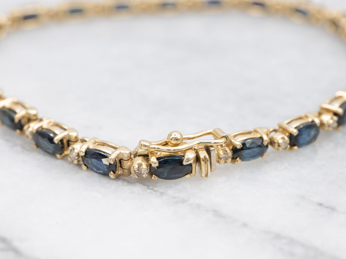 Classic Sapphire and Diamond Tennis Bracelet