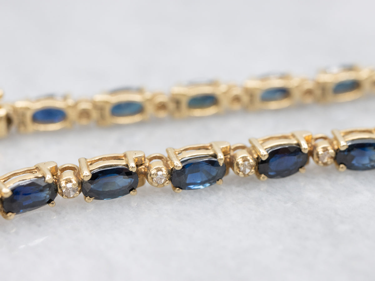 Classic Sapphire and Diamond Tennis Bracelet