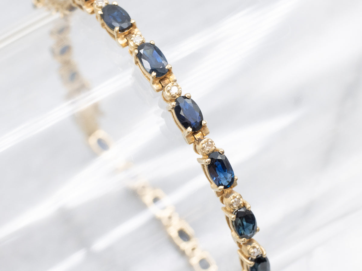 Classic Sapphire and Diamond Tennis Bracelet