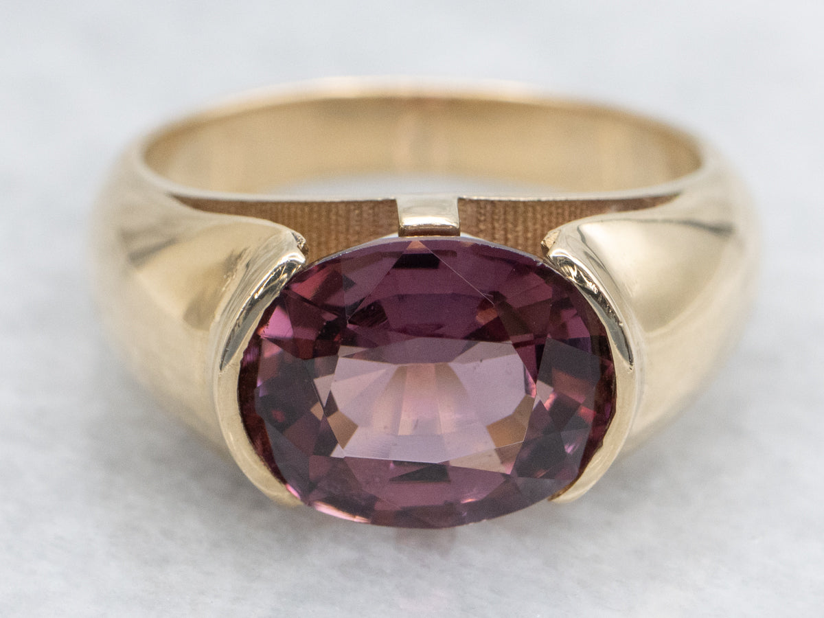 Semi-Bezel Set Spinel Solitaire Ring