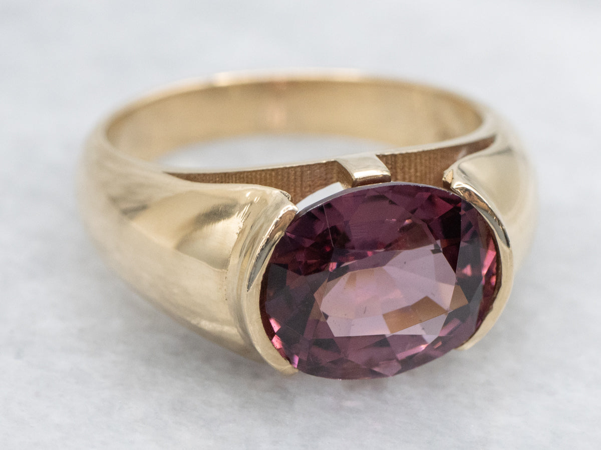 Semi-Bezel Set Spinel Solitaire Ring