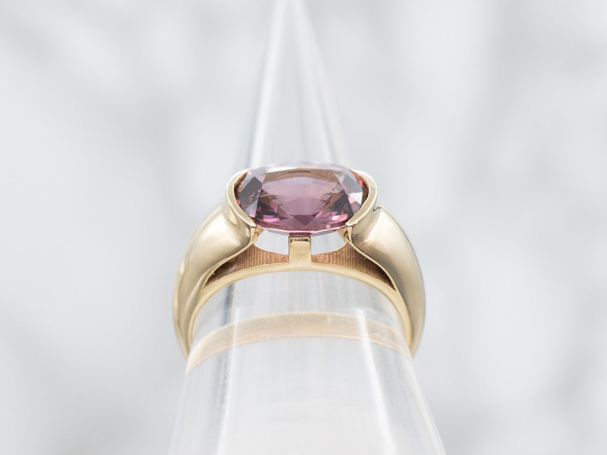 Semi-Bezel Set Spinel Solitaire Ring