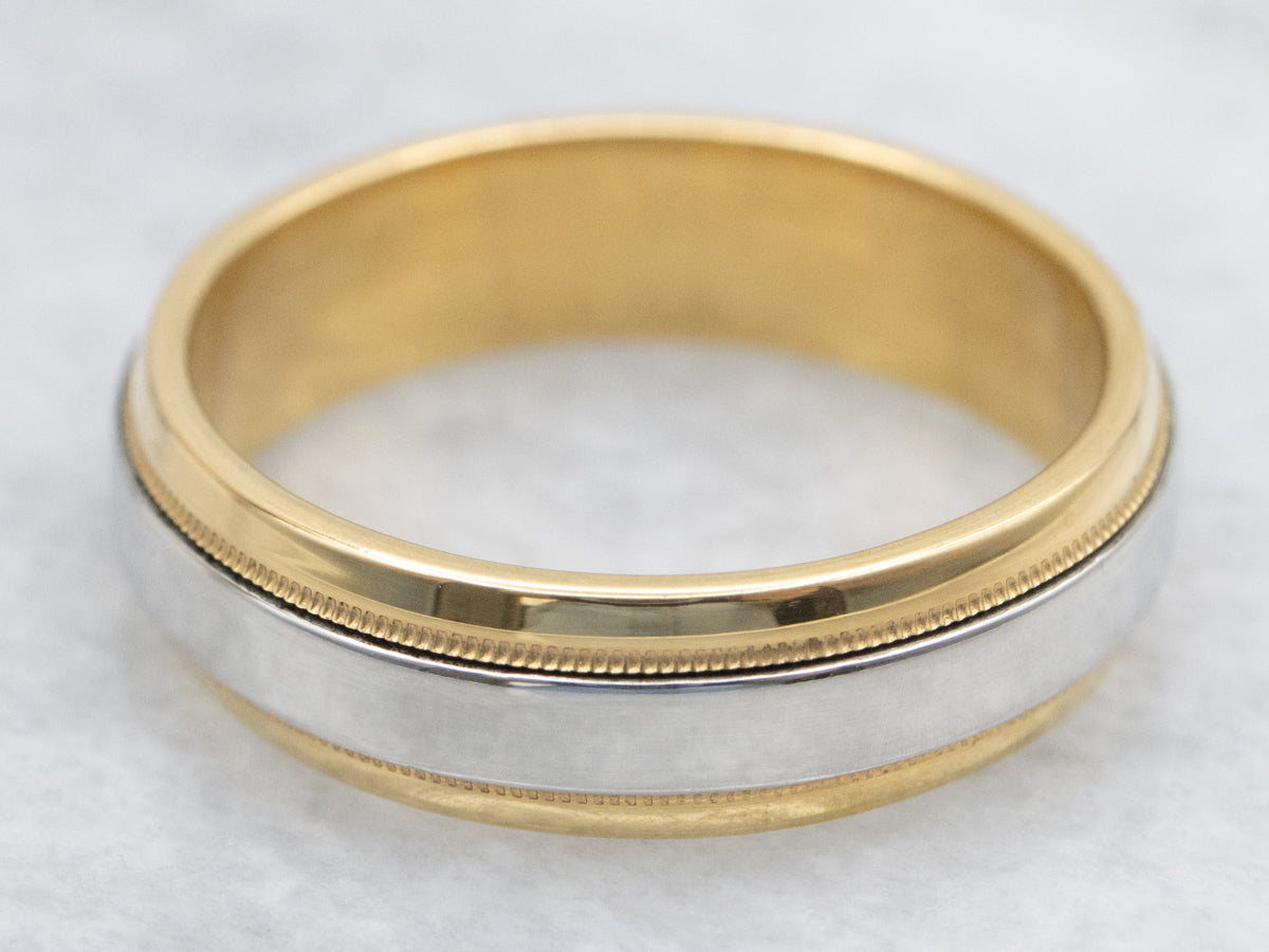 Platinum and 18-Karat Gold Unisex Band