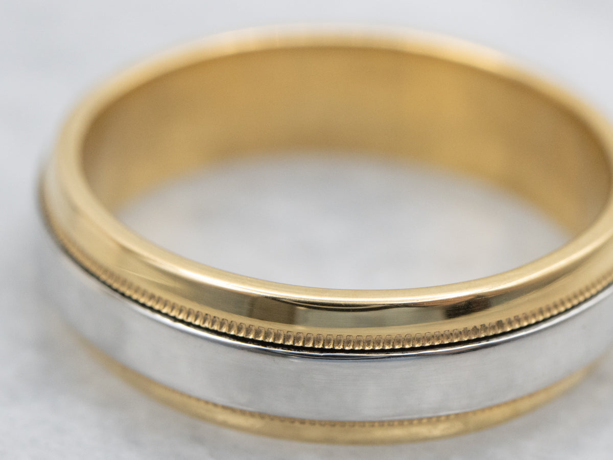 Platinum and 18-Karat Gold Unisex Band