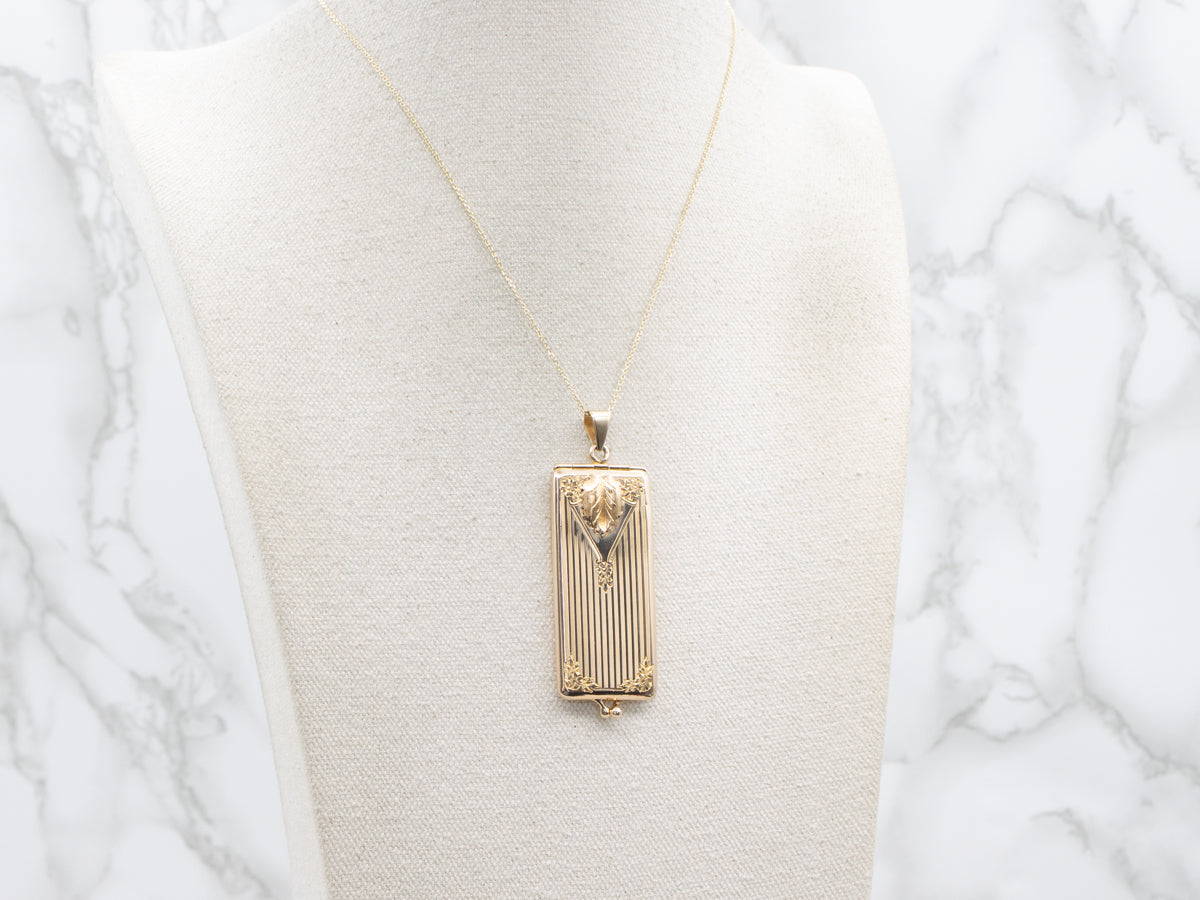 Vintage Italian Gold "Hello Bill" Stamp Case Pendant